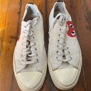 Comme des Garcons Converse PLAY White Sneakers
